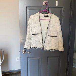 Zara tweed blazer with fringes